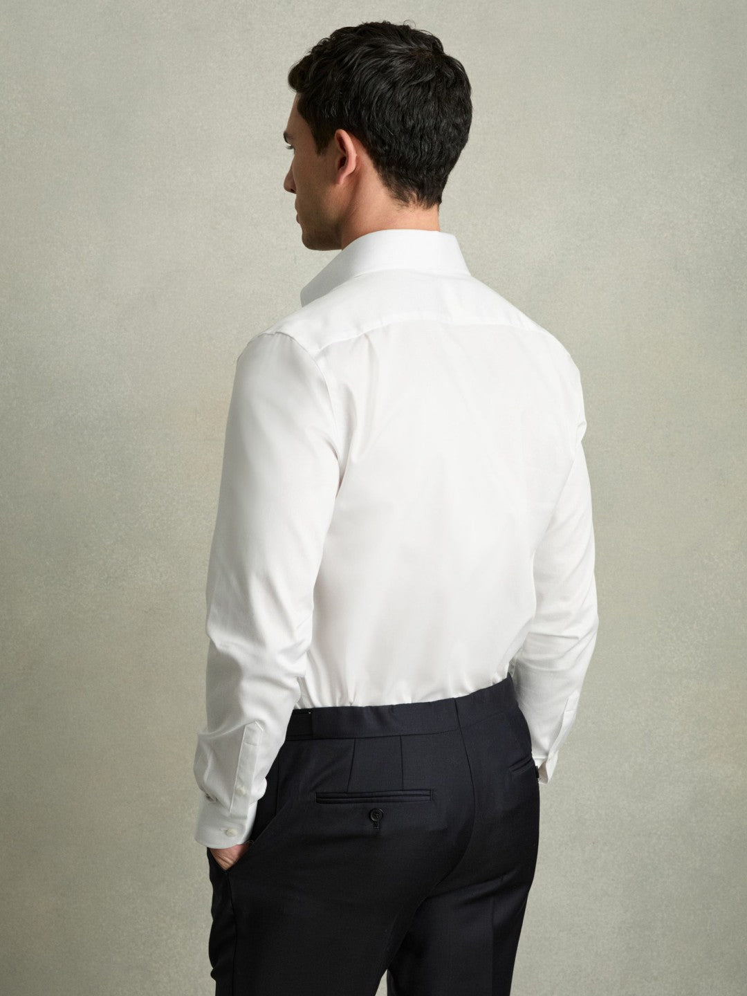 Regular-Fit Cotton Pin-Collar Shirt in White Men | Reiss