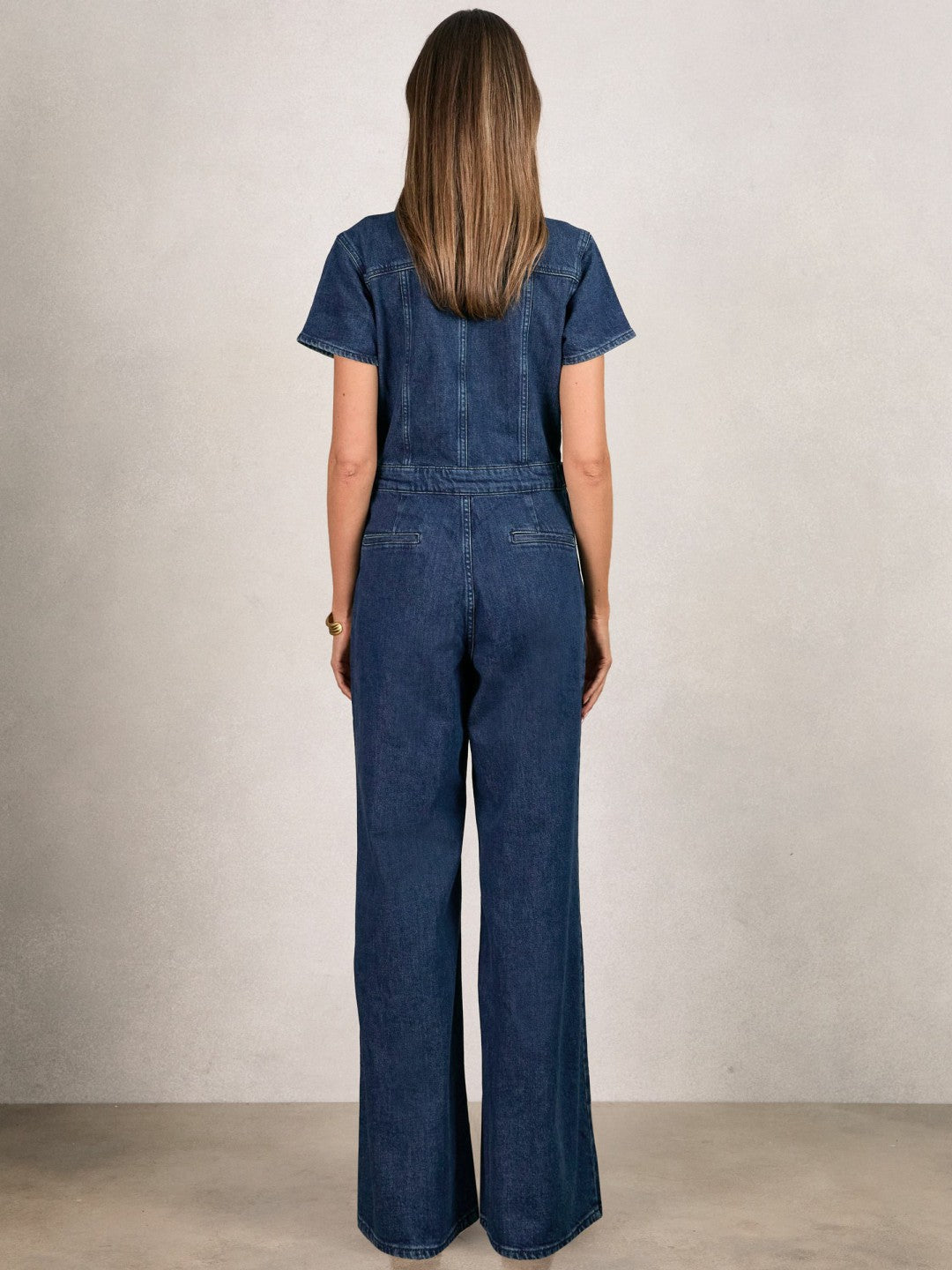 Good American Wide-Leg Denim Jumpsuit in Dark Indigo Women | Reiss