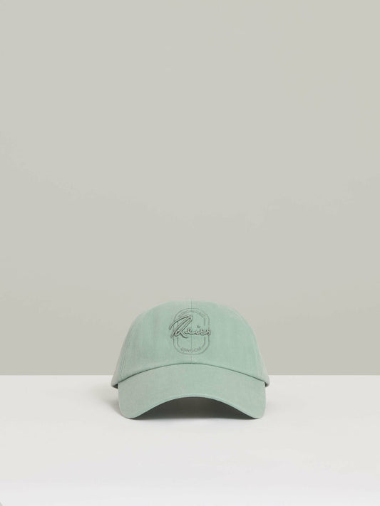 Cotton Logo-Embroidered Baseball Cap in Washed Green Men | Reiss