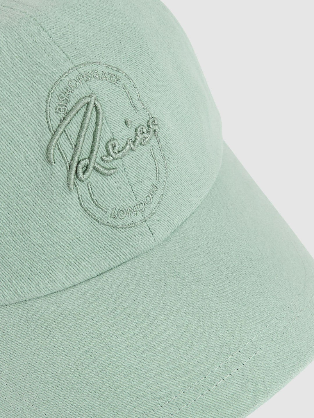 Cotton Logo-Embroidered Baseball Cap in Washed Green Men | Reiss