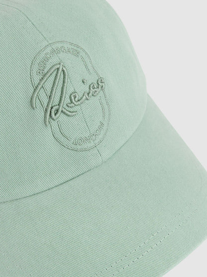 Cotton Logo-Embroidered Baseball Cap in Washed Green Men | Reiss
