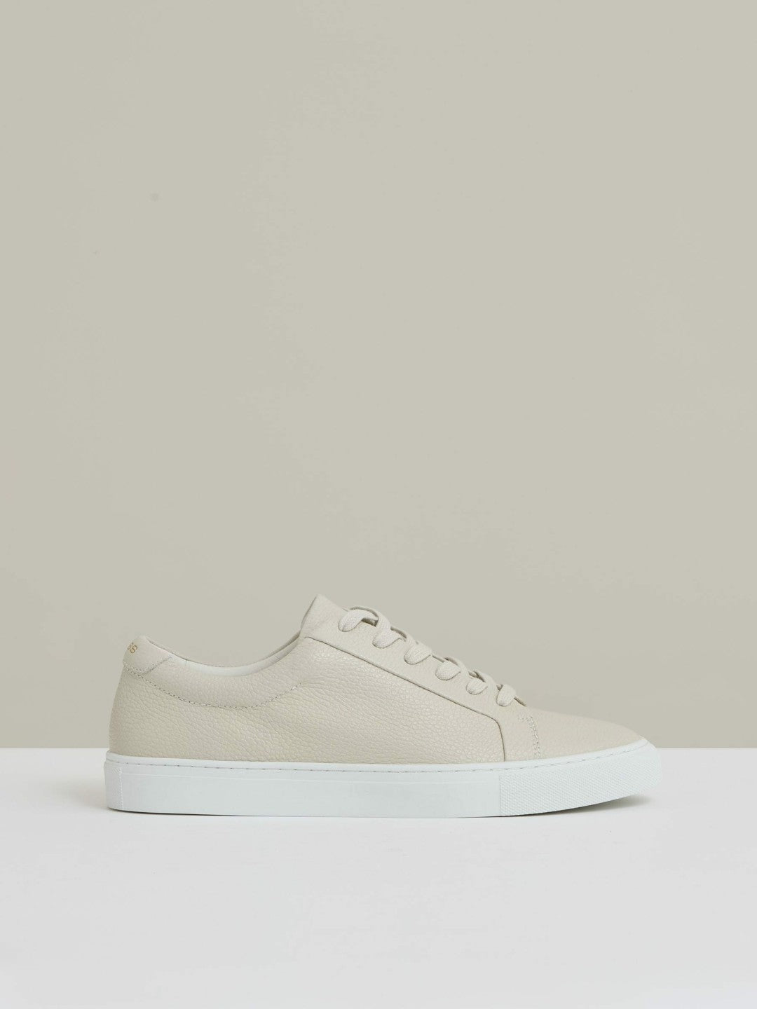 Tumbled-Leather Low-Top Trainers in Off White Men | Reiss