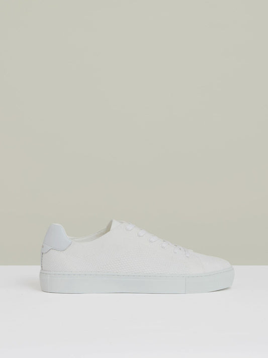 Knitted Low-Top Trainers in White Men | Reiss