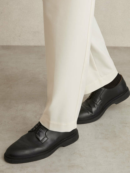 Leather Lace-Up Derby Shoes in Black Men | Reiss
