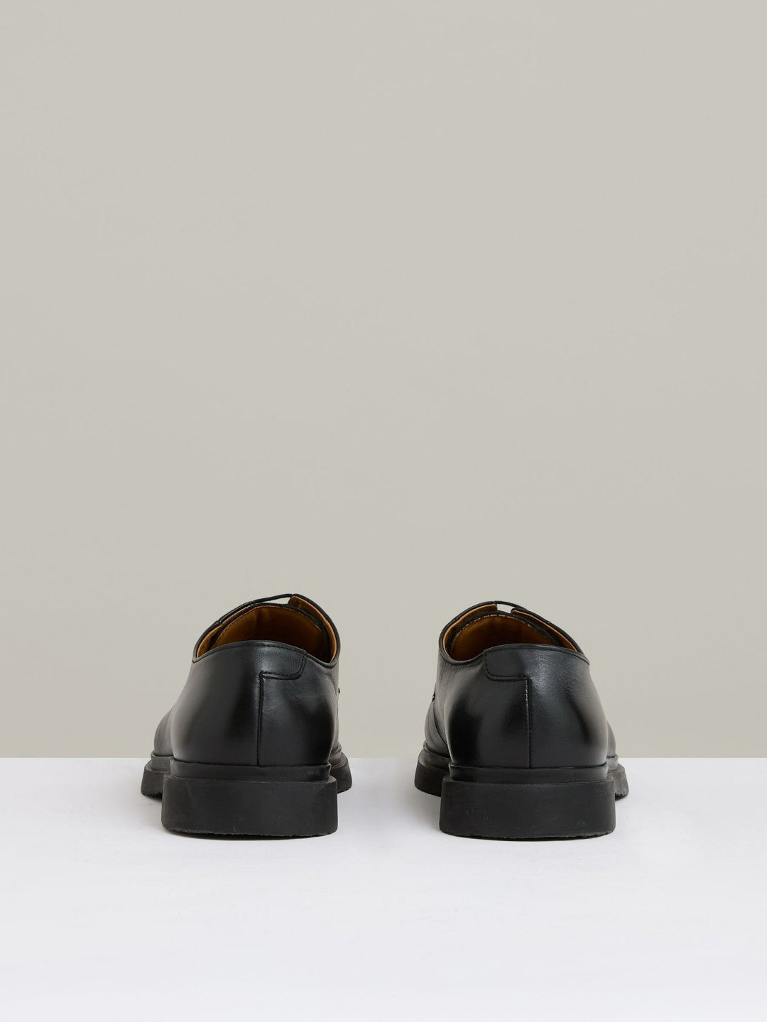 Leather Lace-Up Derby Shoes in Black Men | Reiss