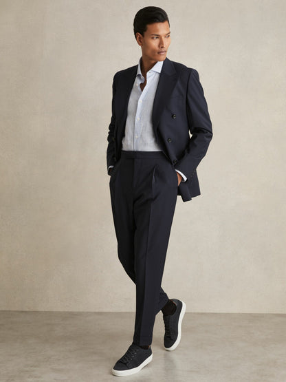Knitted Low-Top Trainers in Navy Men | Reiss