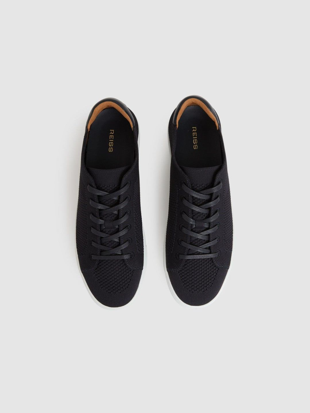Knitted Low-Top Trainers in Navy Men | Reiss