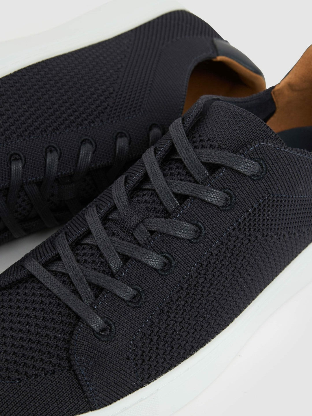 Knitted Low-Top Trainers in Navy Men | Reiss