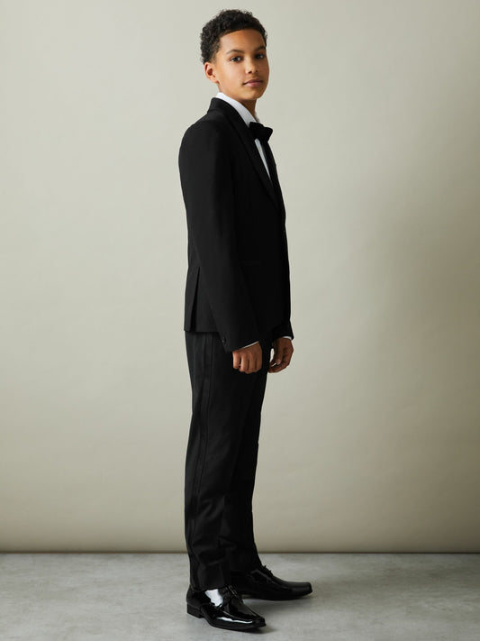 Wool-Blend Double-Breasted Tuxedo Jacket in Black Children & Baby | Reiss