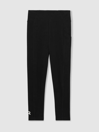 9-14 yrs Stretch Logo Print Leggings in Black Children & Baby | Reiss
