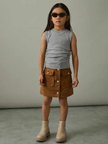 4-9 yrs Ruched Vest Top in Grey Children & Baby | Reiss