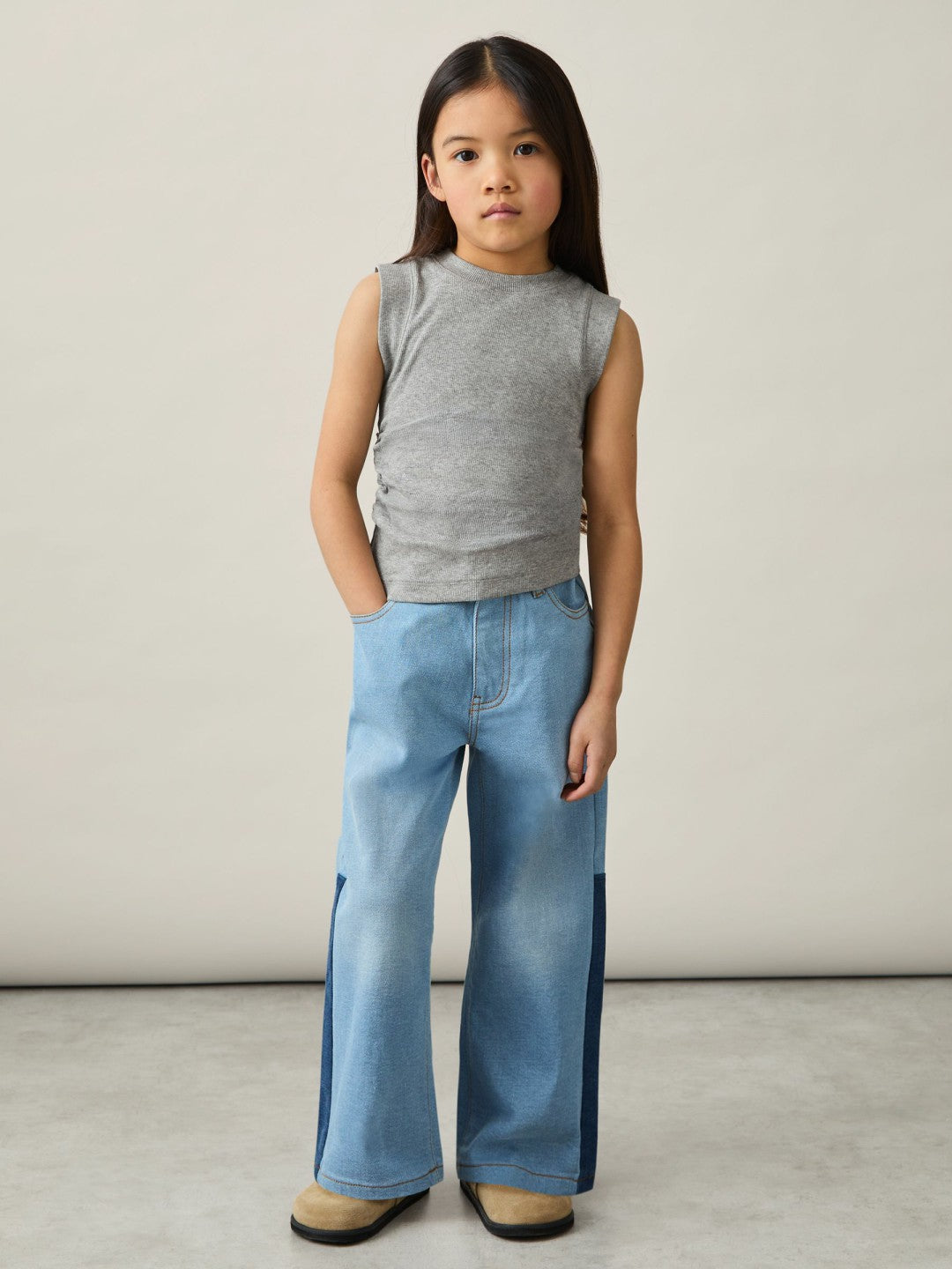 9-13 yrs Ruched Vest Top in Grey Children & Baby | Reiss