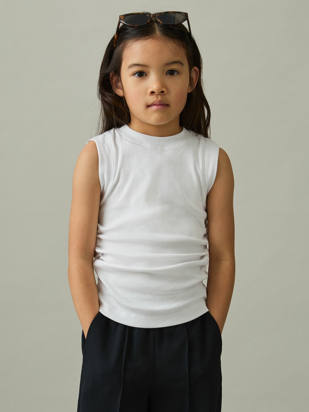4-9 yrs Ruched Vest Top in White Children & Baby | Reiss