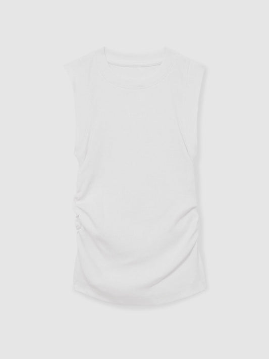 13-14 yrs Ruched Vest Top in White Children & Baby | Reiss