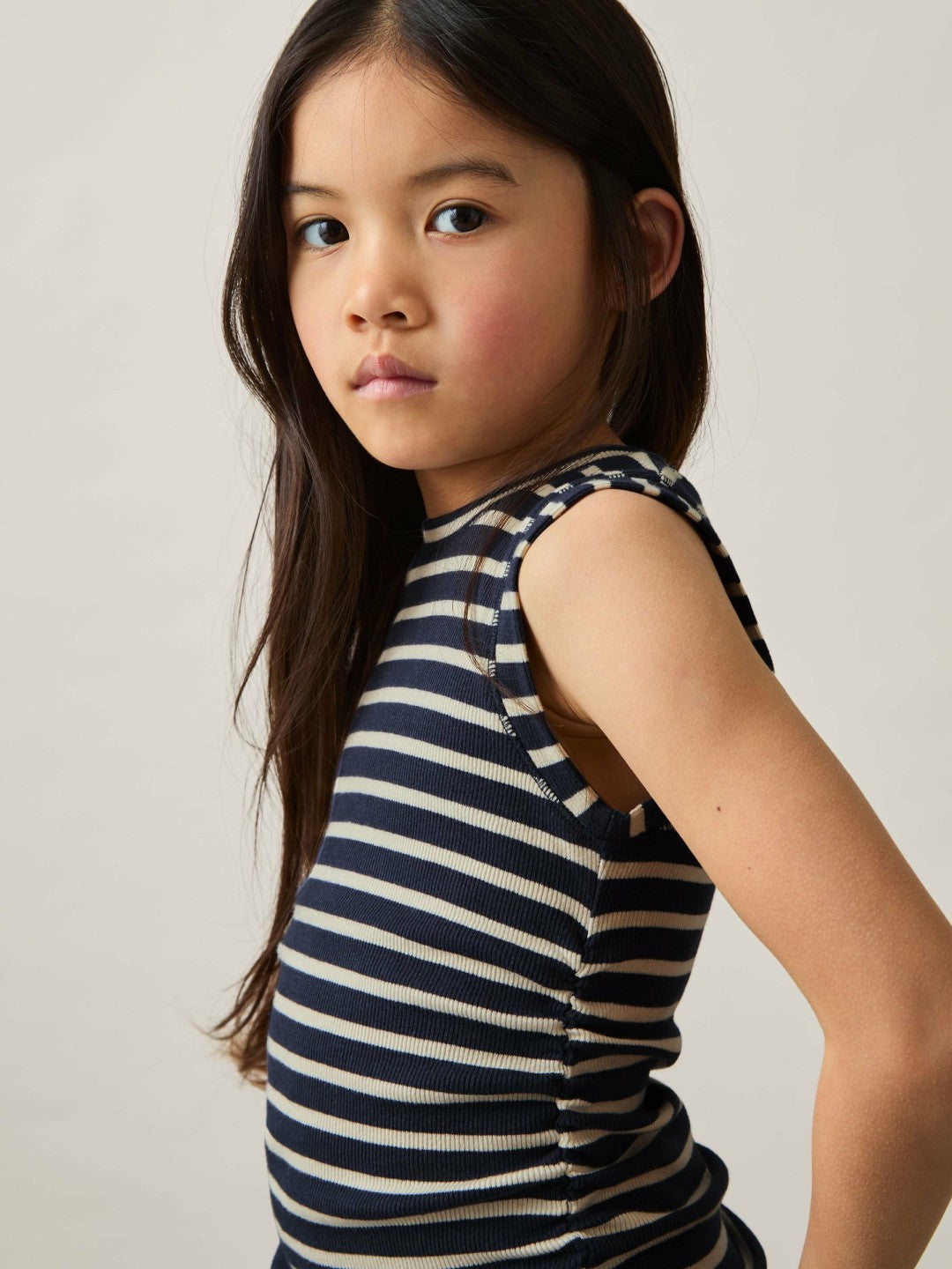 9-13 yrs Ruched Vest Top in Navy/White Children & Baby | Reiss