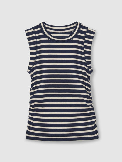 9-13 yrs Ruched Vest Top in Navy/White Children & Baby | Reiss