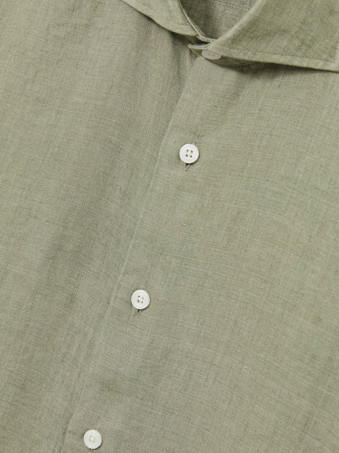 Linen Button-Through Shirt in Thyme Green Men | Reiss