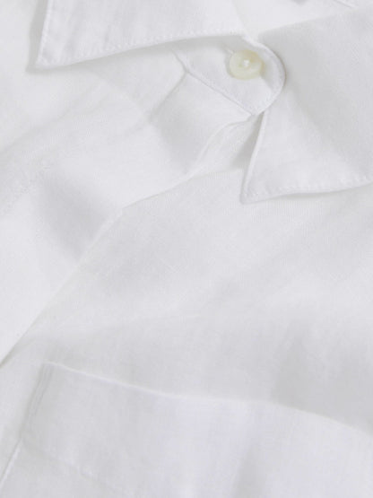 Linen Button-Through Shirt in White Women | Reiss