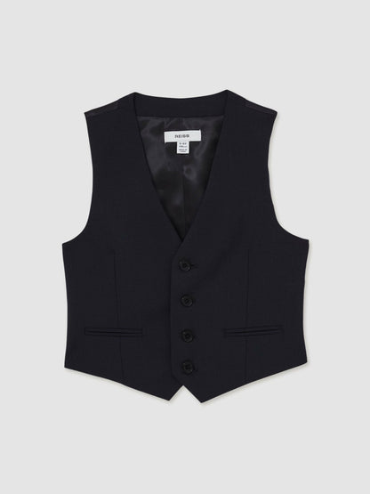 13-14 yrs Modern Fit Waistcoat in Navy Children & Baby | Reiss