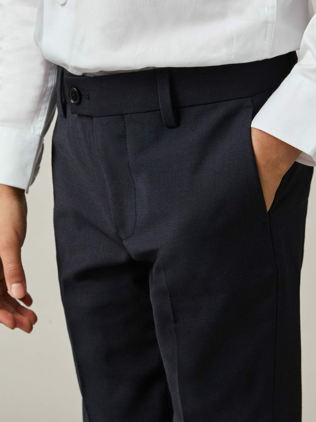 3-9 yrs Wool-Blend Suit Trousers in Navy Children & Baby | Reiss