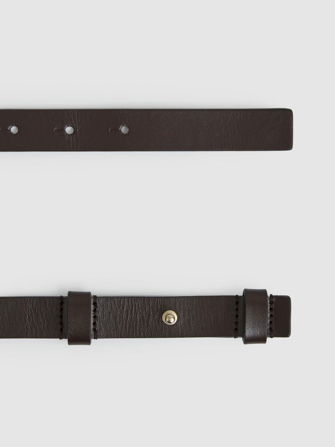Leather Square Hinge Belt in Chocolate Women | Reiss