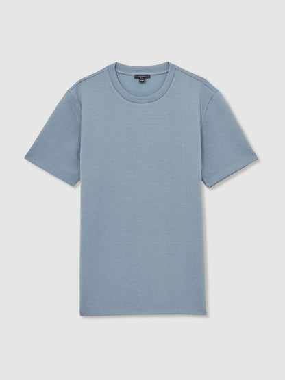 Interlock Jersey Crew Neck T-Shirt in Airforce Blue Men | Reiss