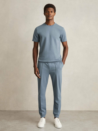 Interlock Jersey Crew Neck T-Shirt in Airforce Blue Men | Reiss