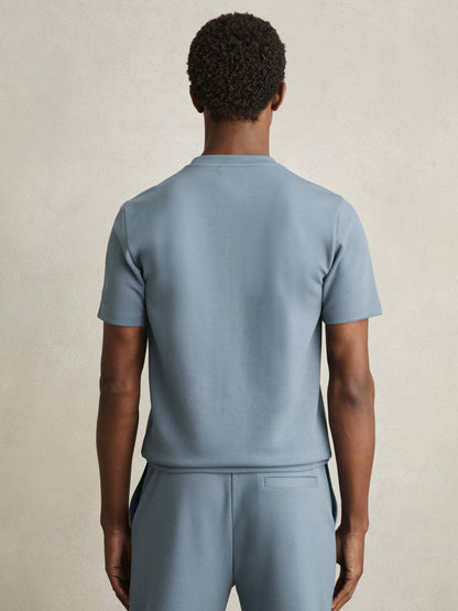 Interlock Jersey Crew Neck T-Shirt in Airforce Blue Men | Reiss