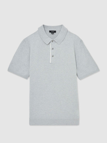 Contrast-Placket Polo Shirt With Cotton in Washed Sage Green Men | Reiss