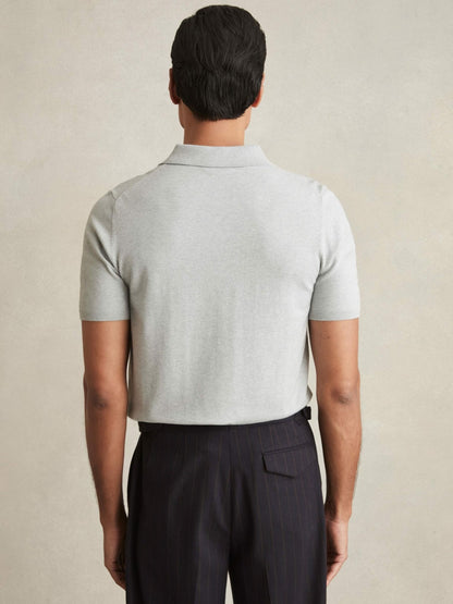 Contrast-Placket Polo Shirt With Cotton in Washed Sage Green Men | Reiss