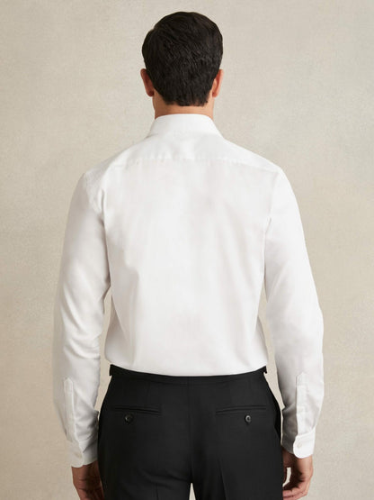 Regular Fit Cotton Sateen Shirt in White Men | Reiss