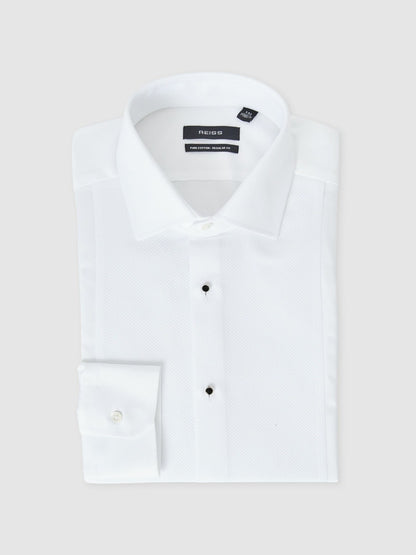 Regular Fit Cotton Dinner Shirt in White Men | Reiss