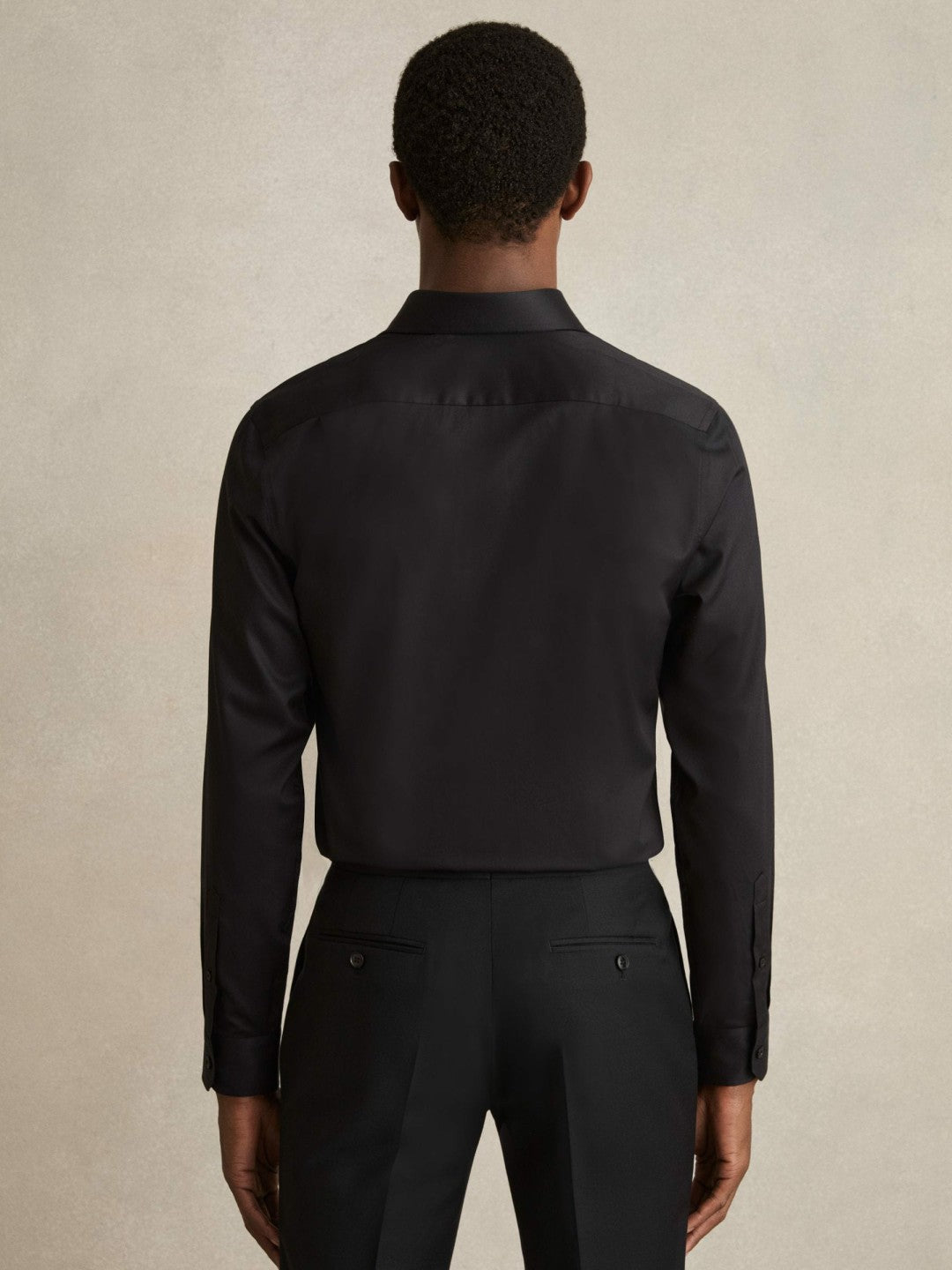 Regular Fit Cotton-Twill Two-Fold Shirt Slim-Fit in Black Men | Reiss