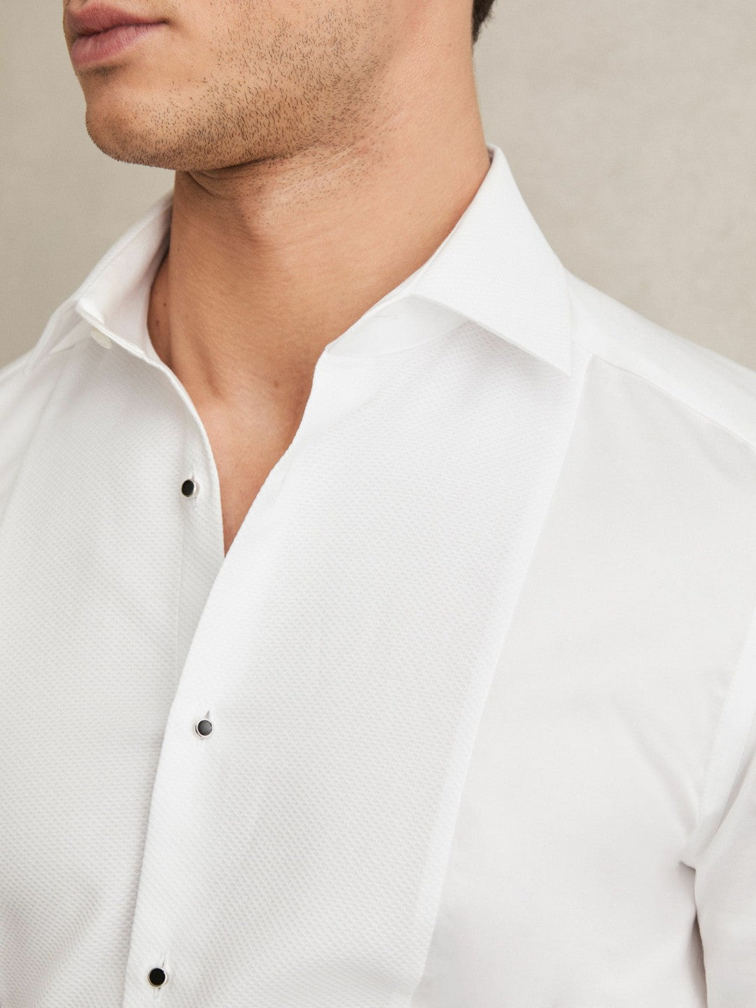 Slim Fit Cotton Dinner Shirt in White Men | Reiss