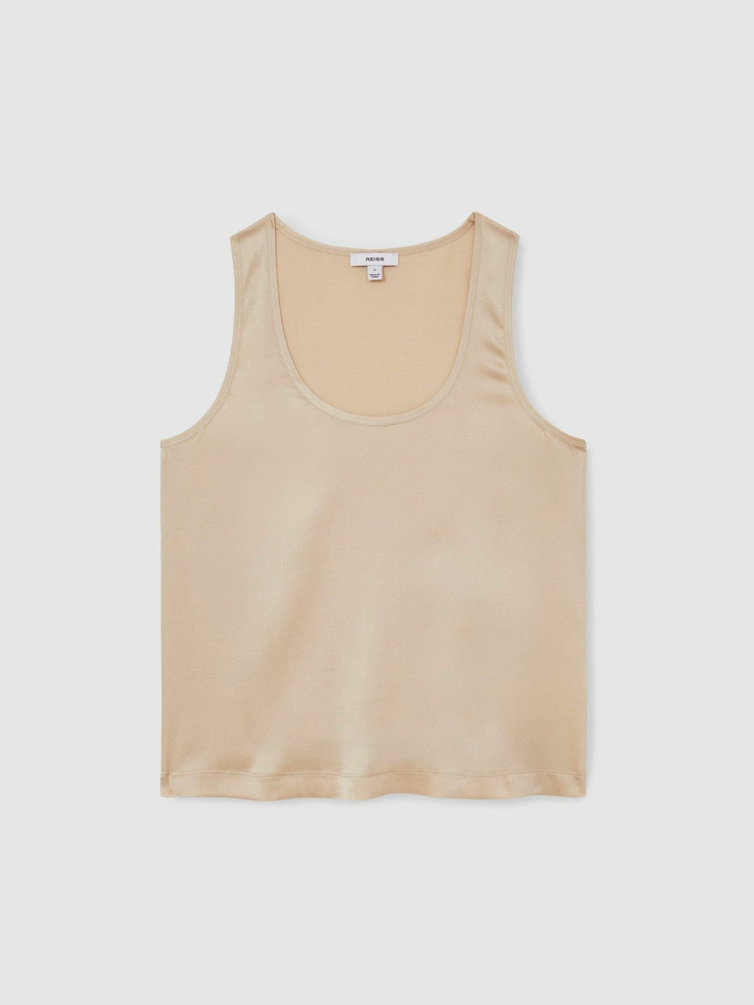 Silk-Front Cami Top in Neutral Women | Reiss