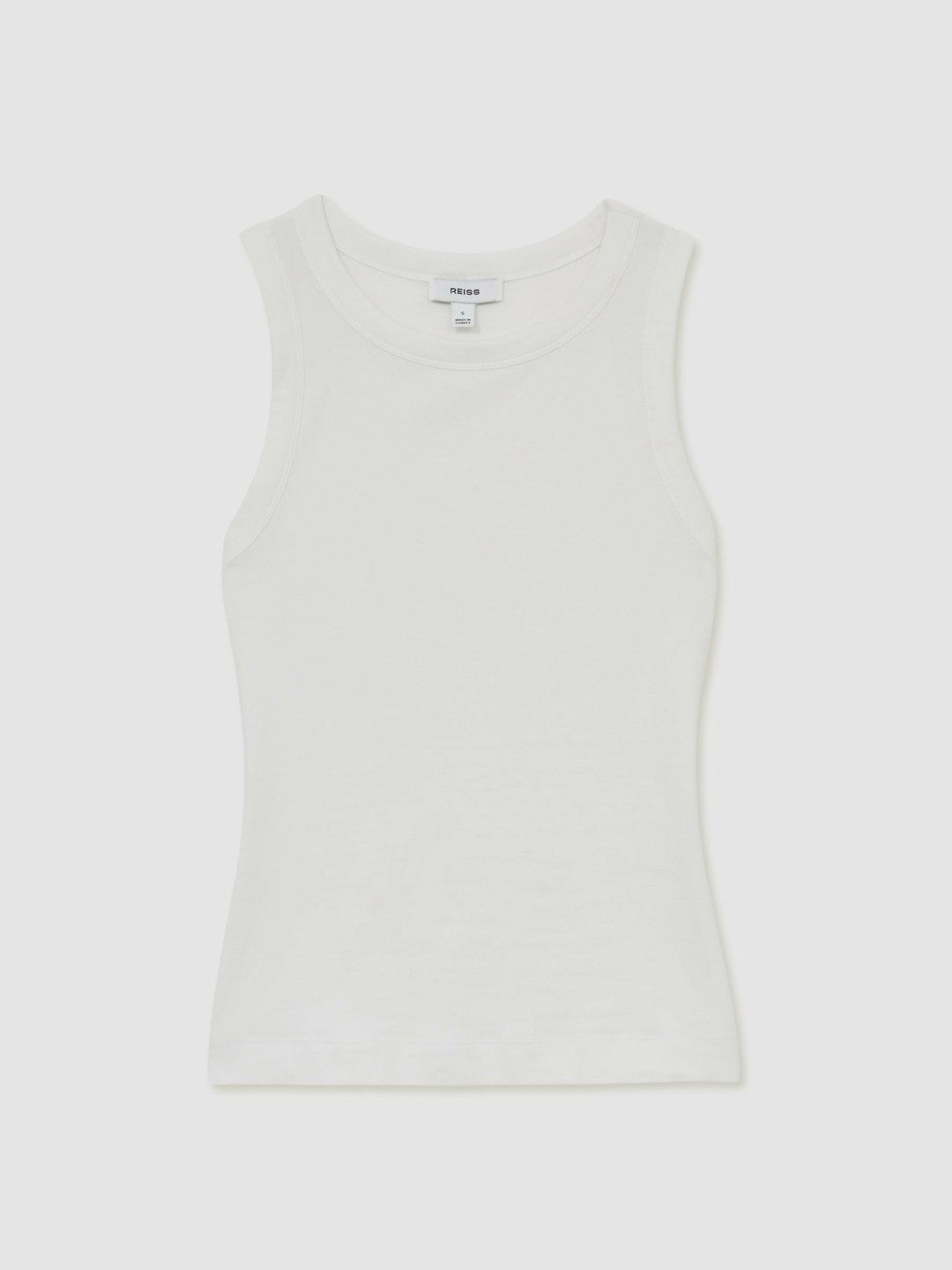 Stretch-Cotton Racerback Vest in White Women | Reiss