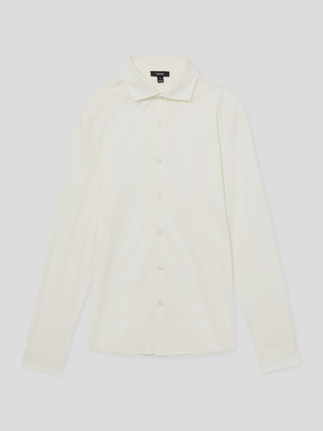 Cotton-Jersey Button-Through Shirt in Ecru Men | Reiss