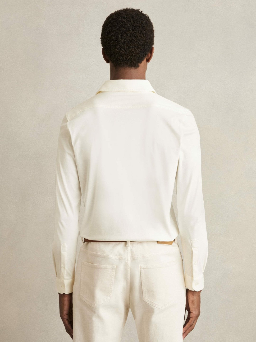 Cotton-Jersey Button-Through Shirt in Ecru Men | Reiss