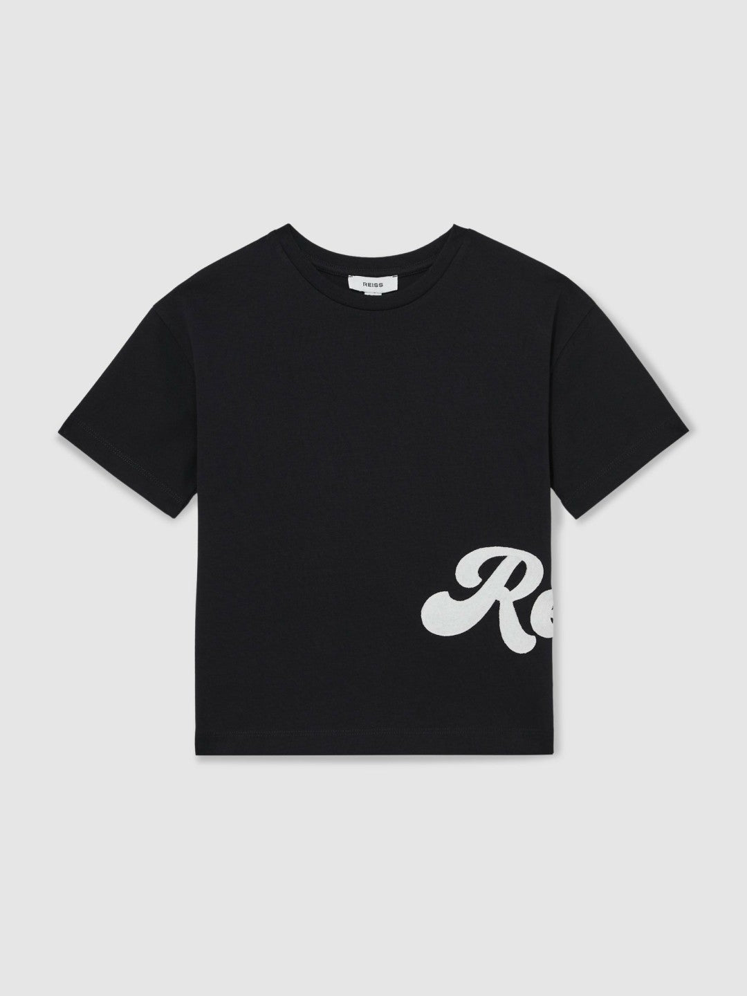 9-13 yrs Cotton Script-Logo Oversized T-Shirt in Navy Children & Baby | Reiss