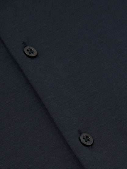 Cotton-Jersey Button-Through Shirt in Navy Men | Reiss