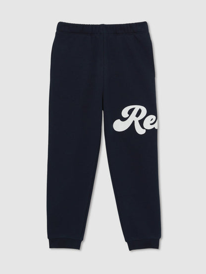 3-9 yrs Cotton-Blend Logo Script Joggers in Navy Children & Baby | Reiss