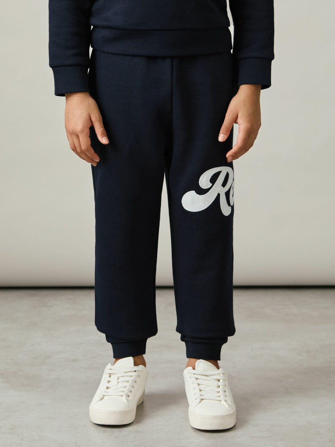 3-9 yrs Cotton-Blend Logo Script Joggers in Navy Children & Baby | Reiss