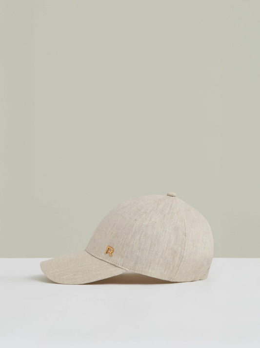 Linen Logo Baseball Cap in Neutral Women | Reiss