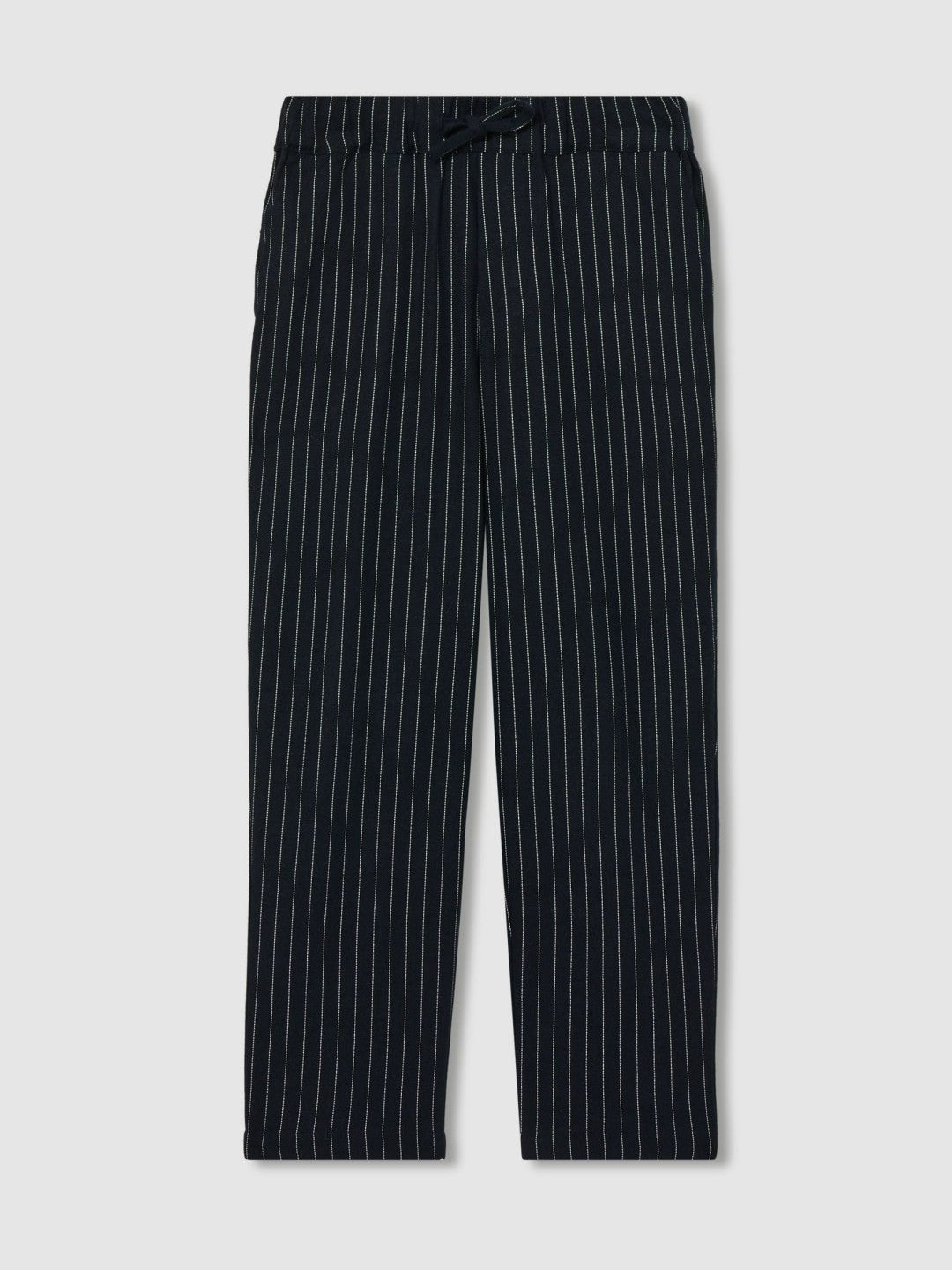 Linen-Blend Drawstring Trousers in Navy Stripe Children & Baby | Reiss