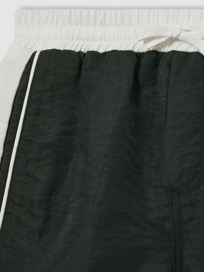9-13 yrs Colour-Block Piped Swim Shorts in Green/White Children & Baby | Reiss
