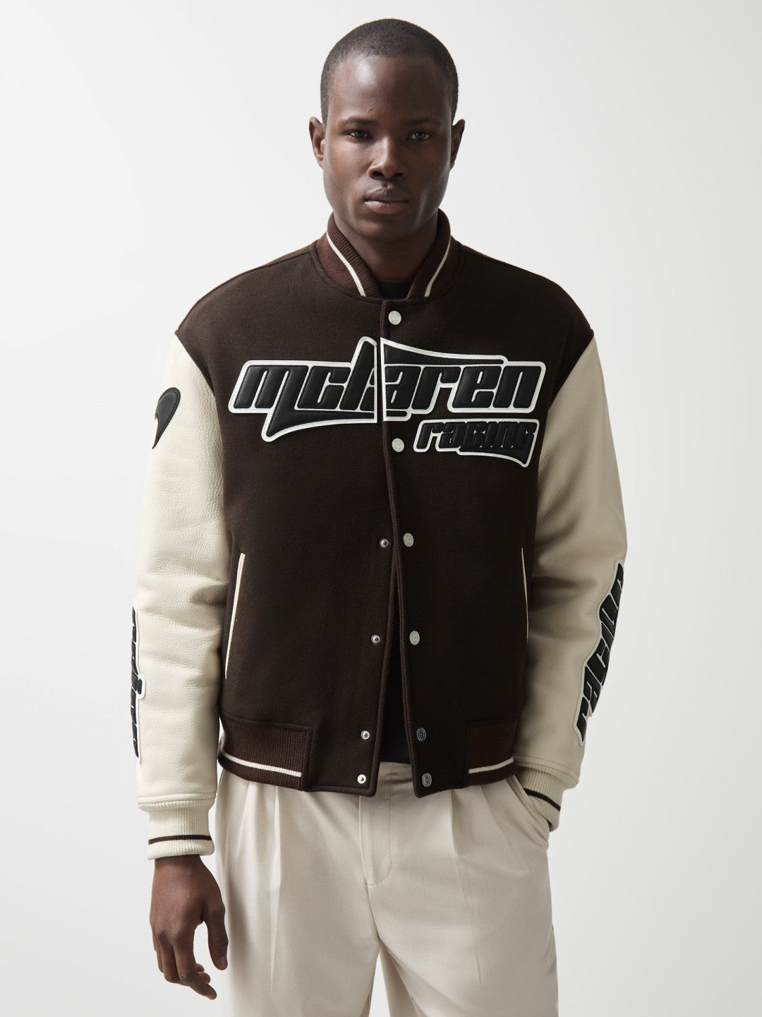 McLaren F1 Team Bomber Jacket in Brown/Ivory/White Men | Reiss