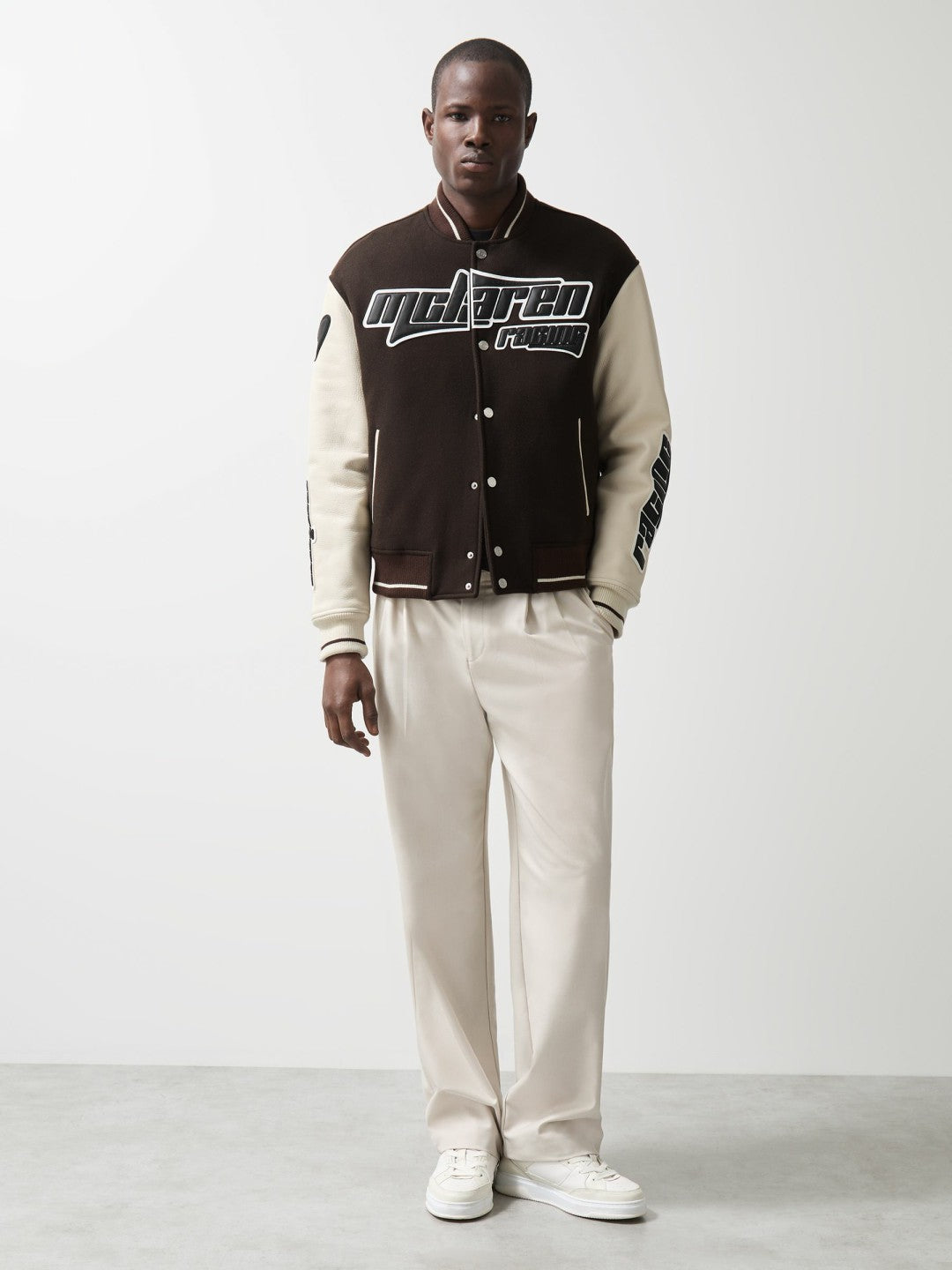 McLaren F1 Team Bomber Jacket in Brown/Ivory/White Men | Reiss