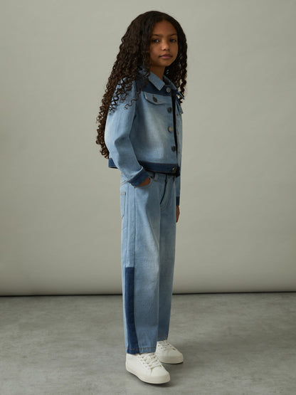 13-14 yrs Patchwork Denim Jeans Two-Tone in Blue Children & Baby | Reiss