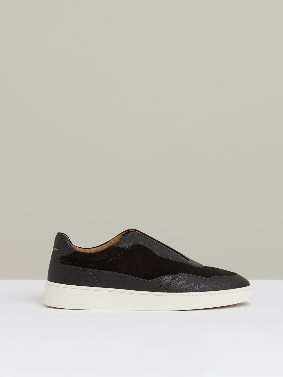 Leather Elasticated-Lace Trainers in Espresso Brown Men | Reiss