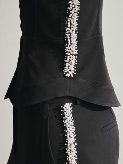 Atelier Embellished Corset Top in Black Women | Reiss